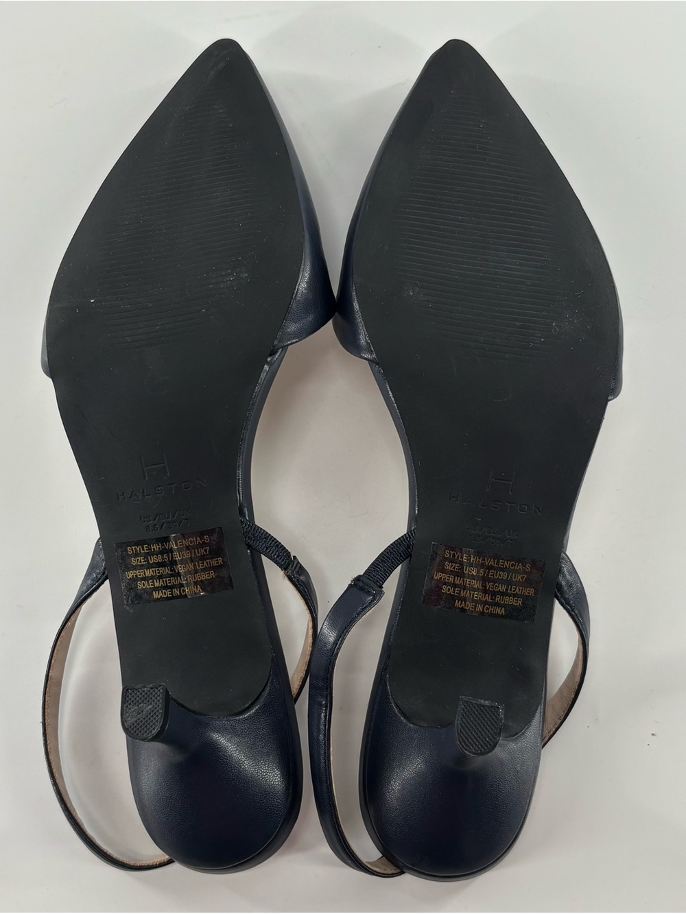 H by Halston Valencia kitten heel slingbacks pointed toe 8.5 navy blue - Picture 10 of 11